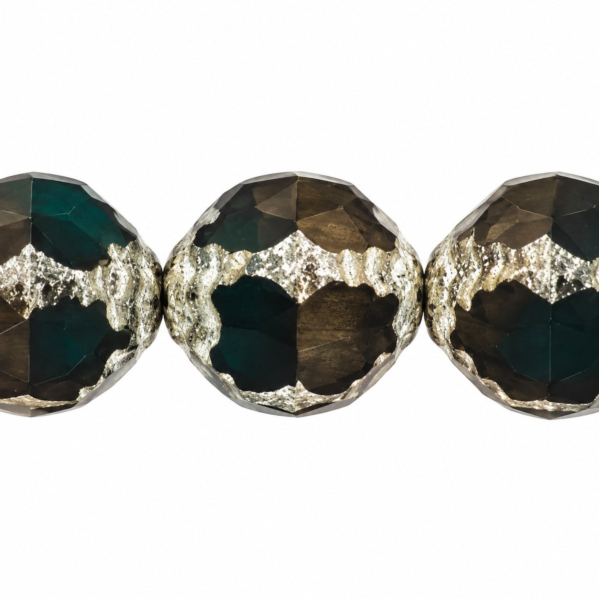 Wasp Special Cut Faceted Fire Polished Beads, X1028 Antique Silver Patina (x1028-81002), Glass, Czech Republic