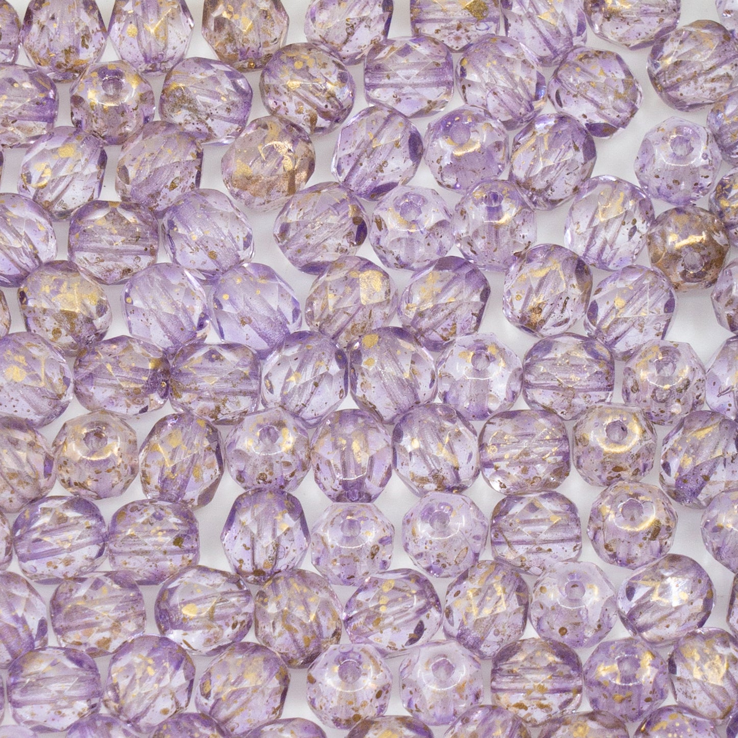 OUTLET 50g Faceted Round Fire Polished Beads, 6 x 6 mm, Purple Gold (), Glass, Czech Republic