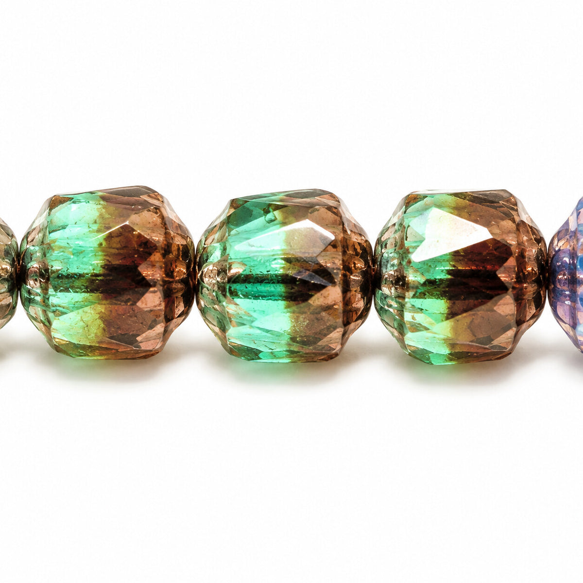 Cathedral Faceted Fire Polished Beads, X3196 Terracotta Violet (x3196-15496), Glass, Czech Republic