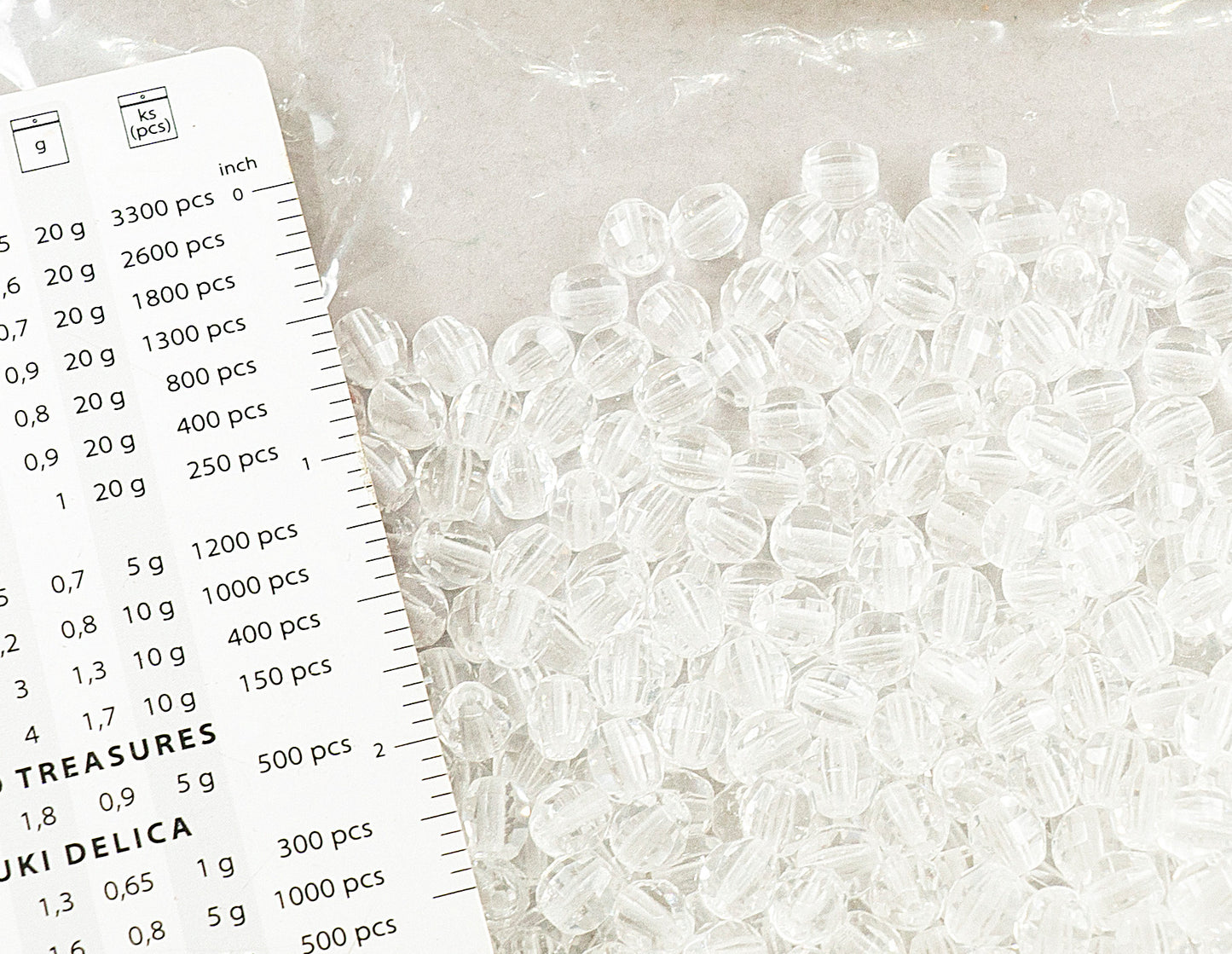 アウトレット 250g ラウンドファイアポリッシュファセットビーズ スペシャルカット 6 x 6 mm クリスタル (00030-) ガラス チェコ共和国