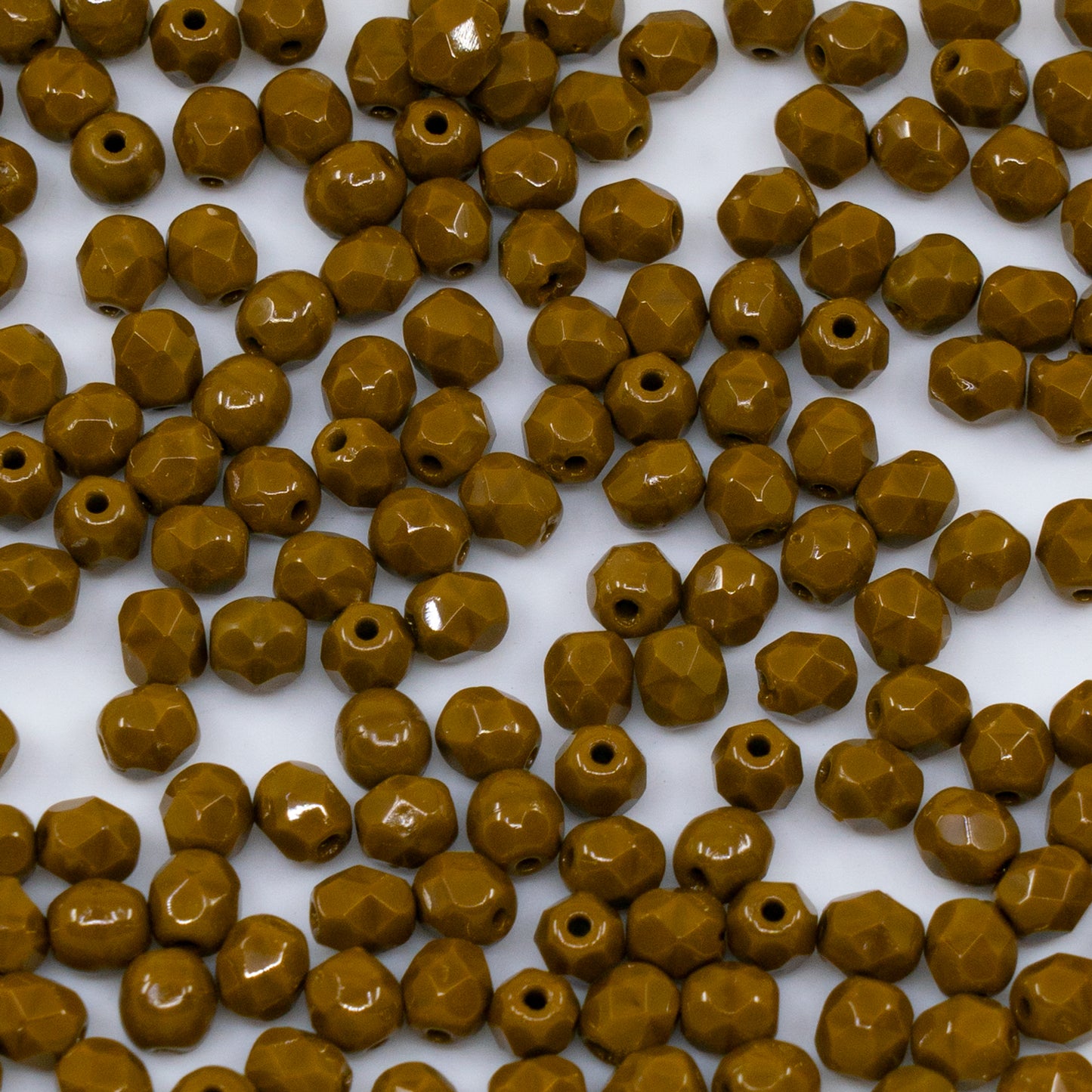 OUTLET 250g/50g Faceted Round Fire Polished Beads, 4 x 4 mm, Yellow Beige (13740), Glass, Czech Republic