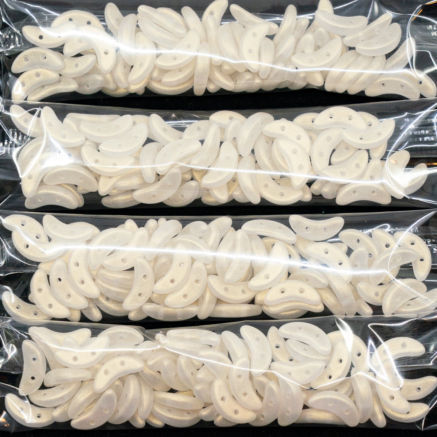 清仓 10克 半月形 2孔 珠子,3 x 10毫米,香草色,玻璃,捷克共和国