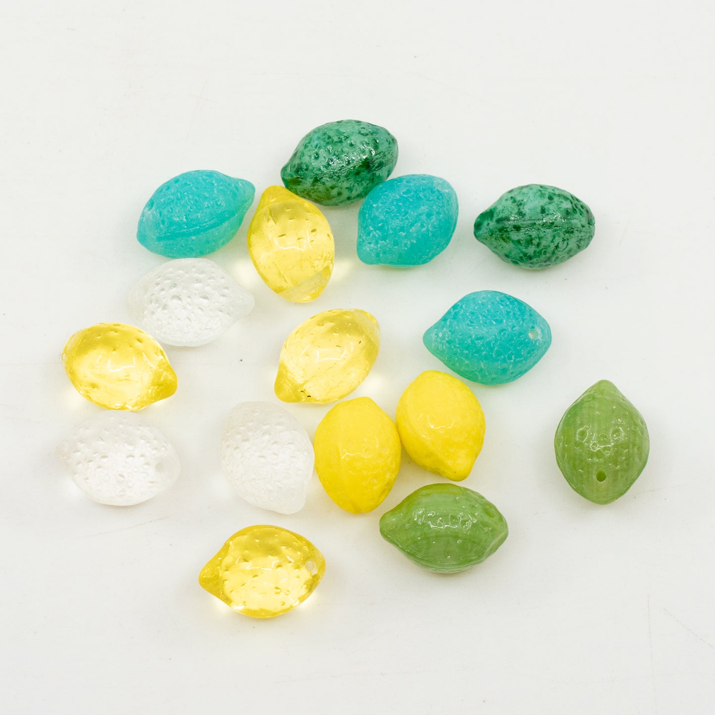 OUTLET 10 grams Lemon Beads, 10 x 14 mm, Mixed Colors (mix), Glass, Czech Republic