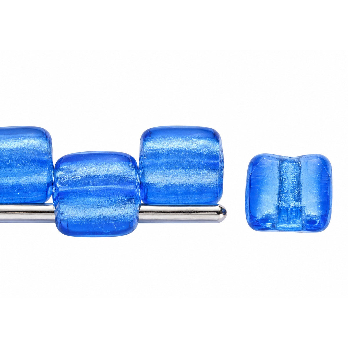 Silky 2-Hole Square Beads, Cobalt Matte (30050-84110), Glass, Czech Republic