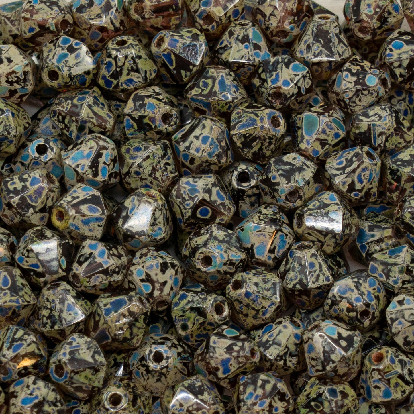 OUTLET 50克刻面双锥形珠,紫水晶洞石(20060-86800),玻璃,捷克共和国