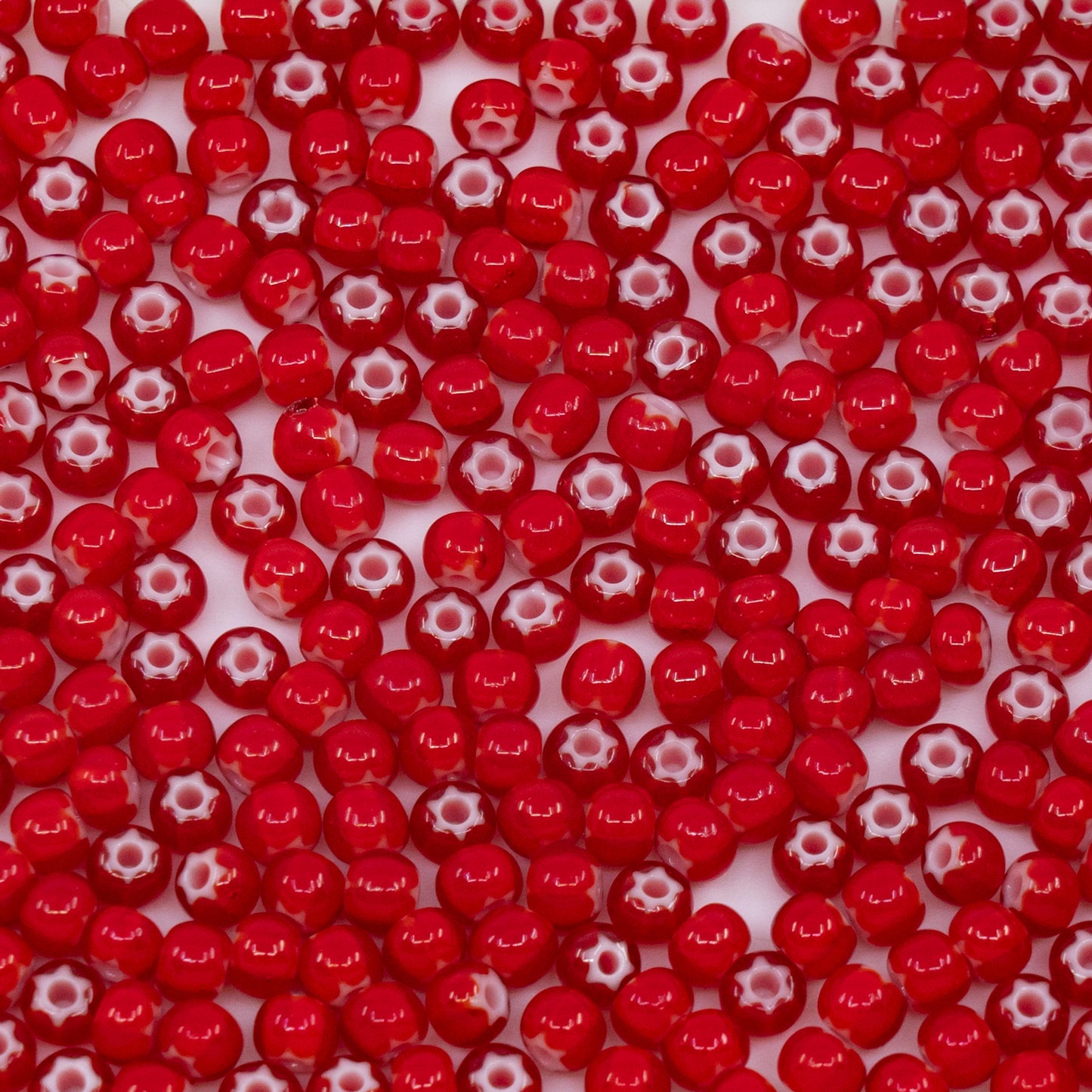 OUTLET 10 grams Cornelian Star Preciosa Ornela Seed Beads, 6/0, Red Star (93730), Glass, Czech Republic