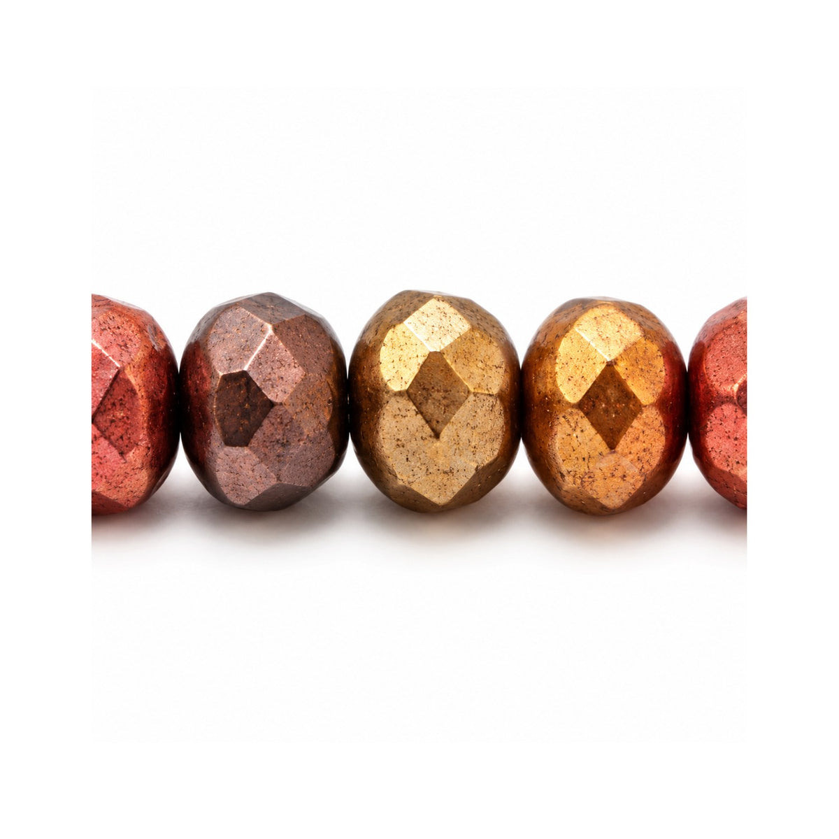 Special Cut Faceted Fire Polished Beads, Crystal Violet Rainbow Metallic Iris (00030-01640), Glass, Czech Republic