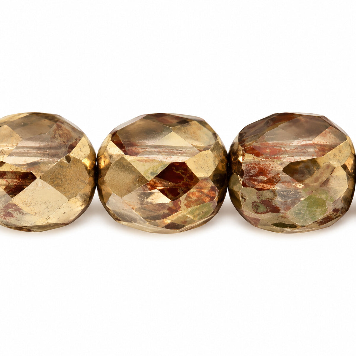 Cut & Faceted Fire Polished Beads, Crystal Stain Strong Gold (00030-86805-26441), Glass, Czech Republic
