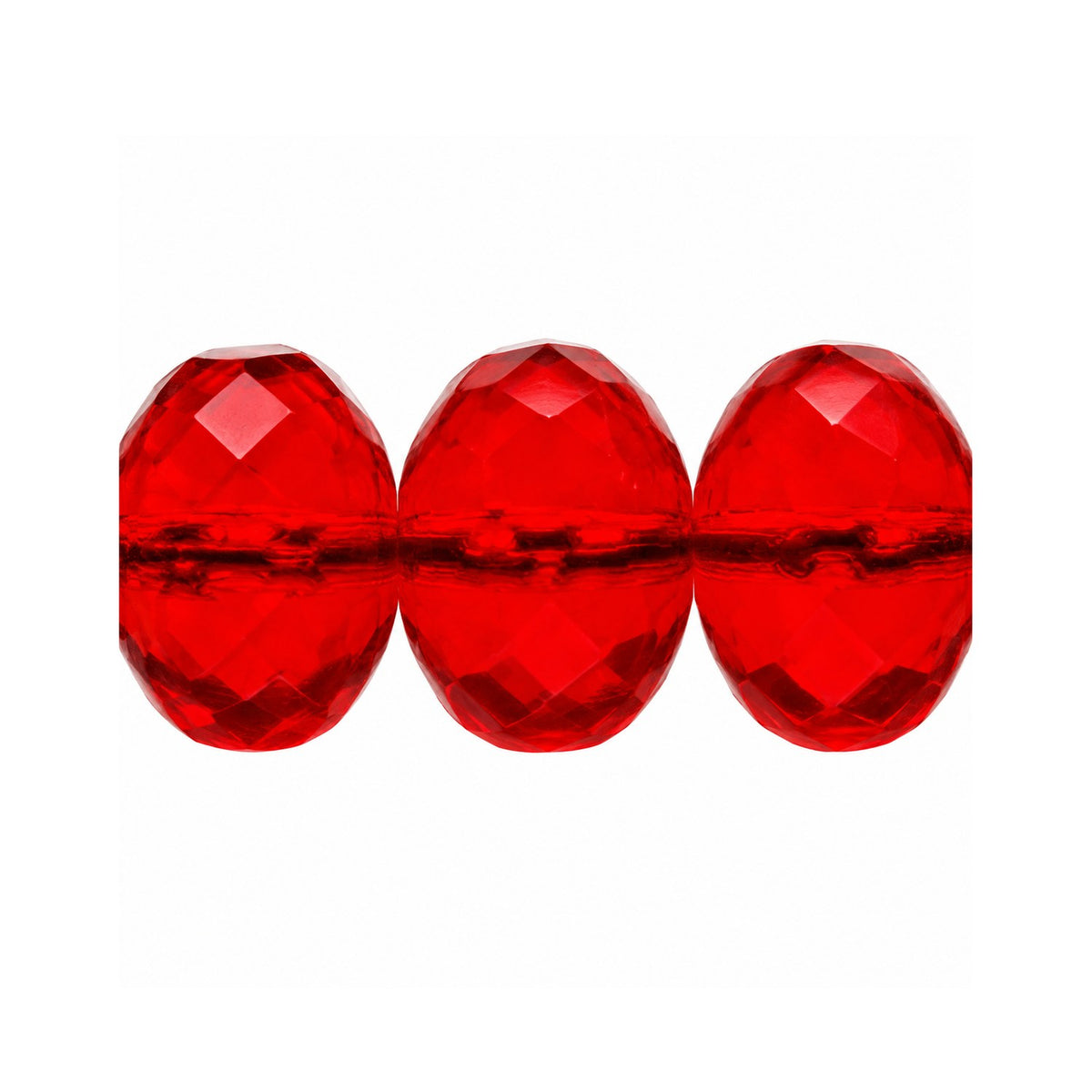 Special Cut Faceted Fire Polished Beads, Transparent Red (90060), Glass, Czech Republic