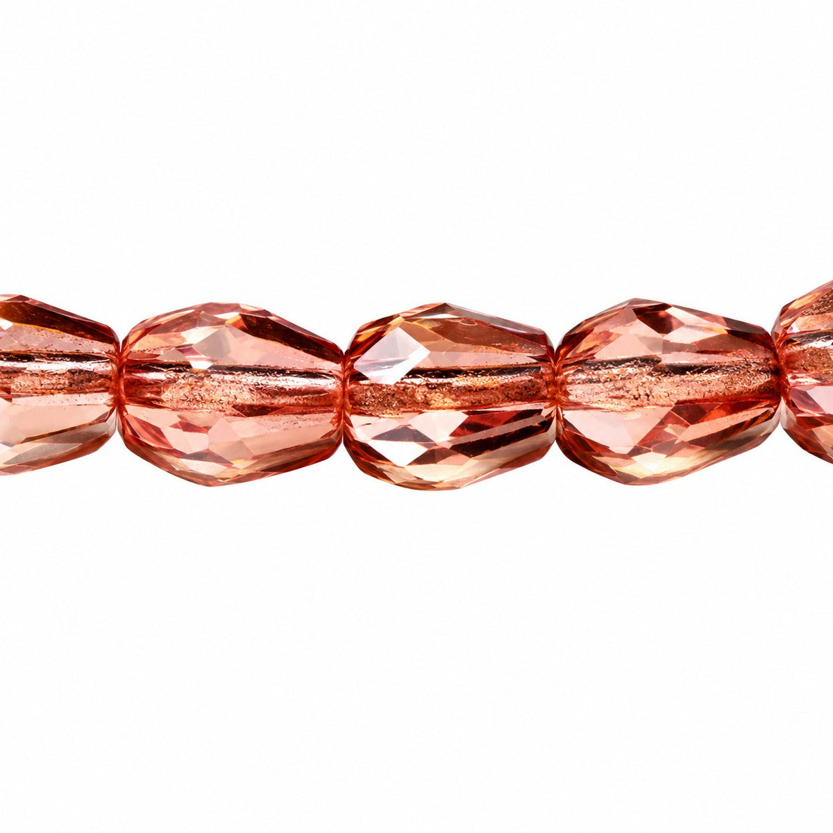 Faceted Fire Polished Beads Special Cut, Transparent Pink Hematite (70100-14400), Glass, Czech Republic