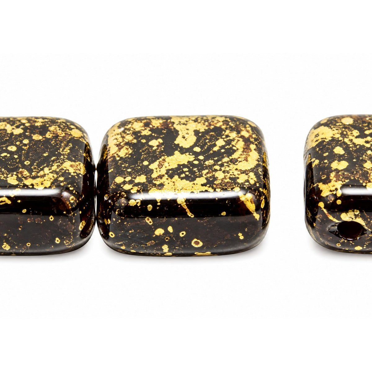 Tile 2-Hole Beads, Black 47901 (23980-47901), Glass, Czech Republic