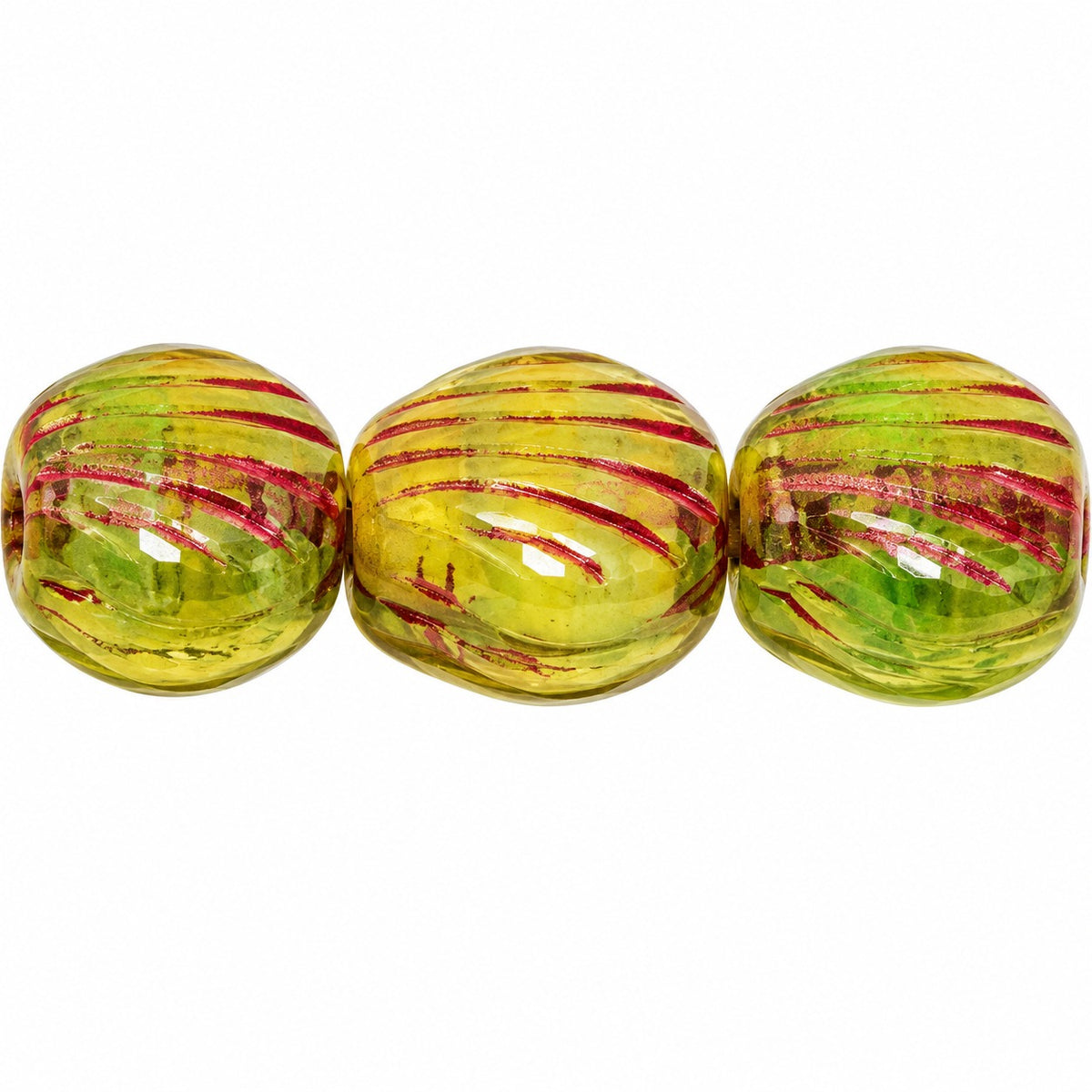 Small Shell Beads, X1785 Red Lined (x1785-46490), Glass, Czech Republic