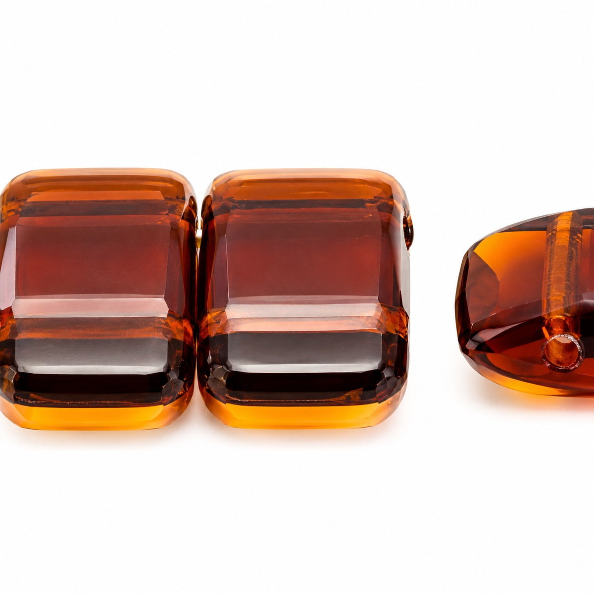 Carrier Beads, Transparent Brown (10120), Glass, Czech Republic