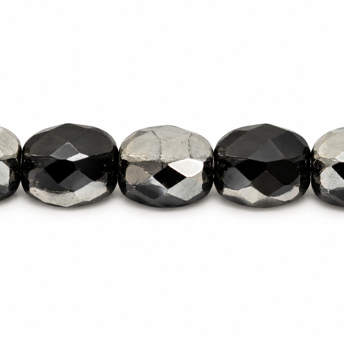 Faceted Special Cut Beads, Black Chrom (23980-27401), Glass, Czech Republic