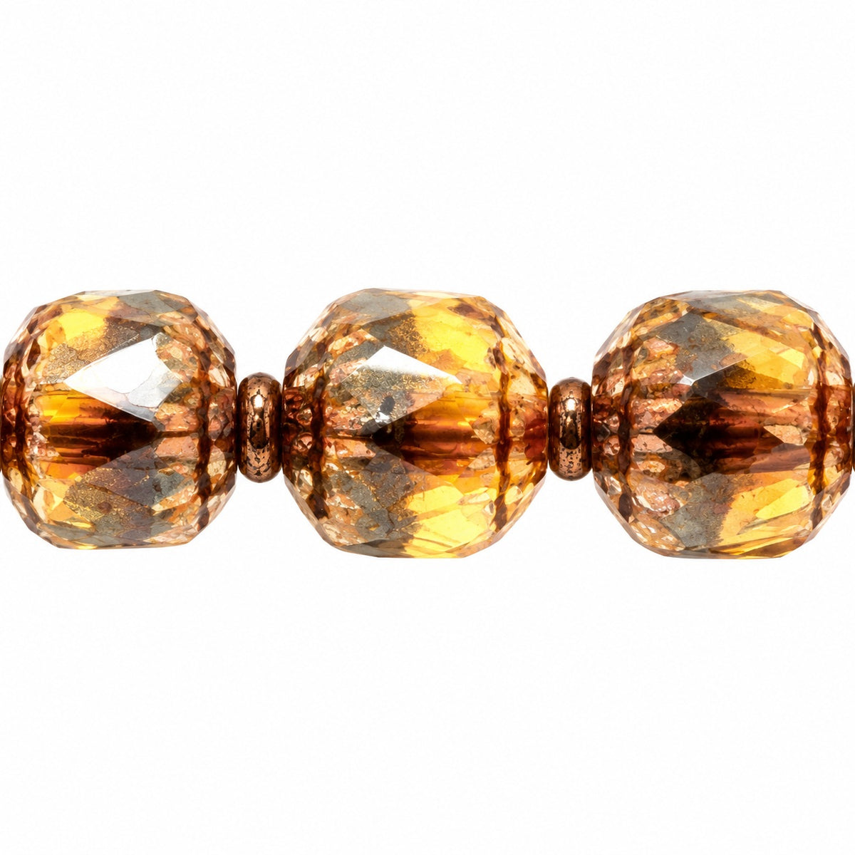 Cathedral Faceted Fire Polished Beads, X3201 Bronze (x3201-14415), Glass, Czech Republic