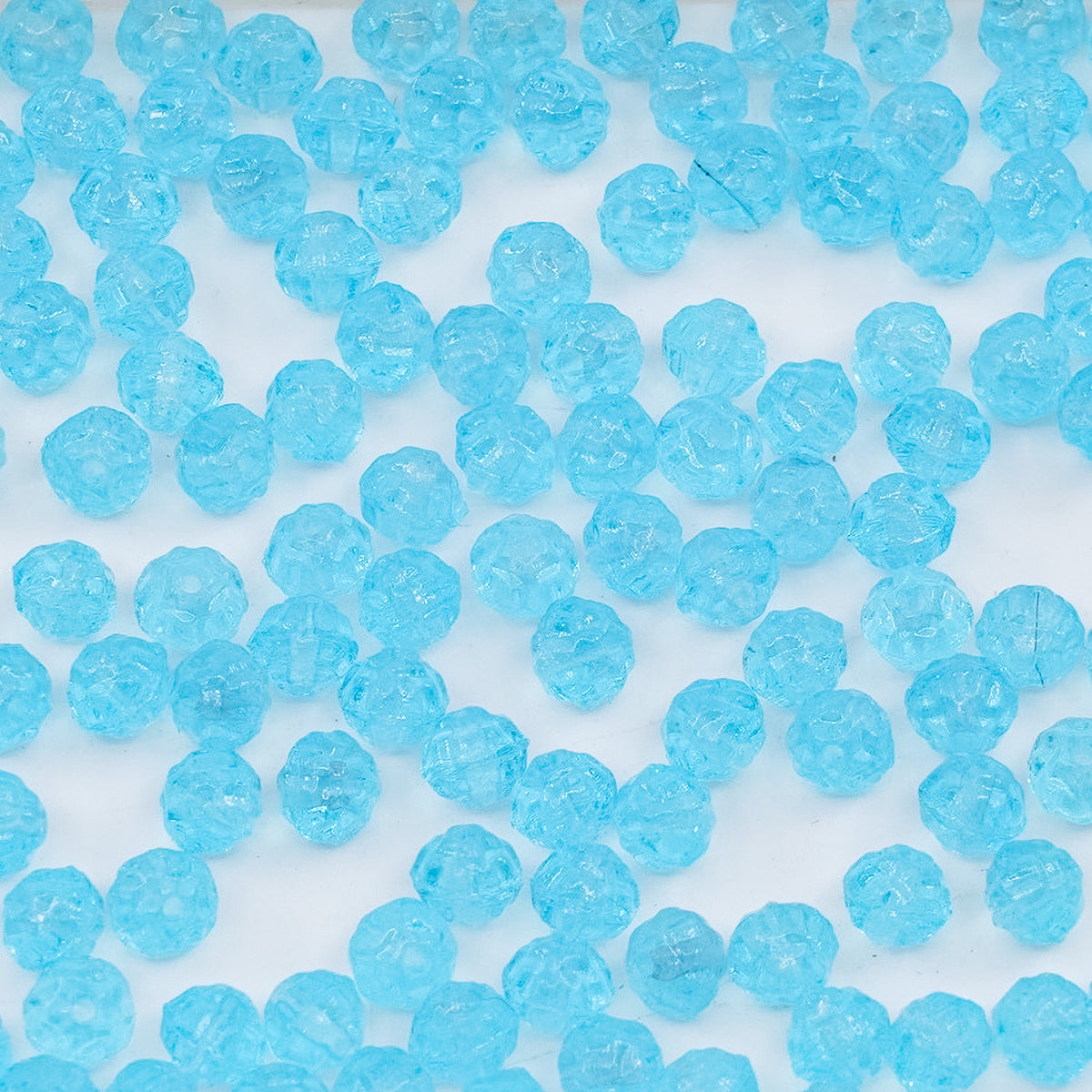 OUTLET 250g/50g Pressed Cathedral Beads, 4 x 4 mm, Transparent Aqua (60010), Glass, Czech Republic