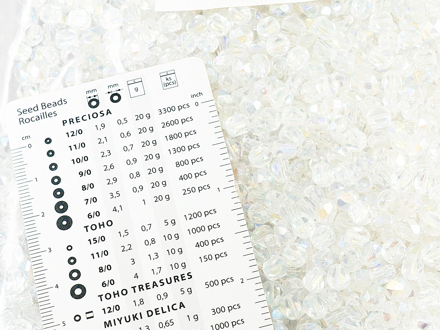 OUTLET 250g Round Fire Polished Faceted Beads flat back, 6 x 6 mm, Crystal Ab (00030-28701), Glass, Czech Republic