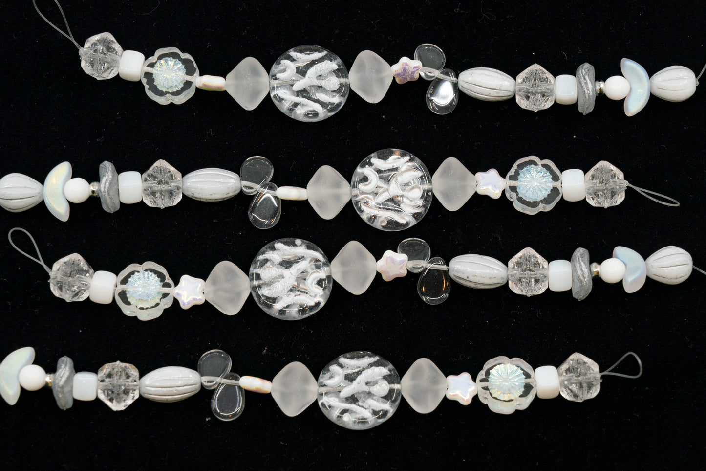 奥特莱斯 1 件串珠混合串银色 AB 表切夏威夷