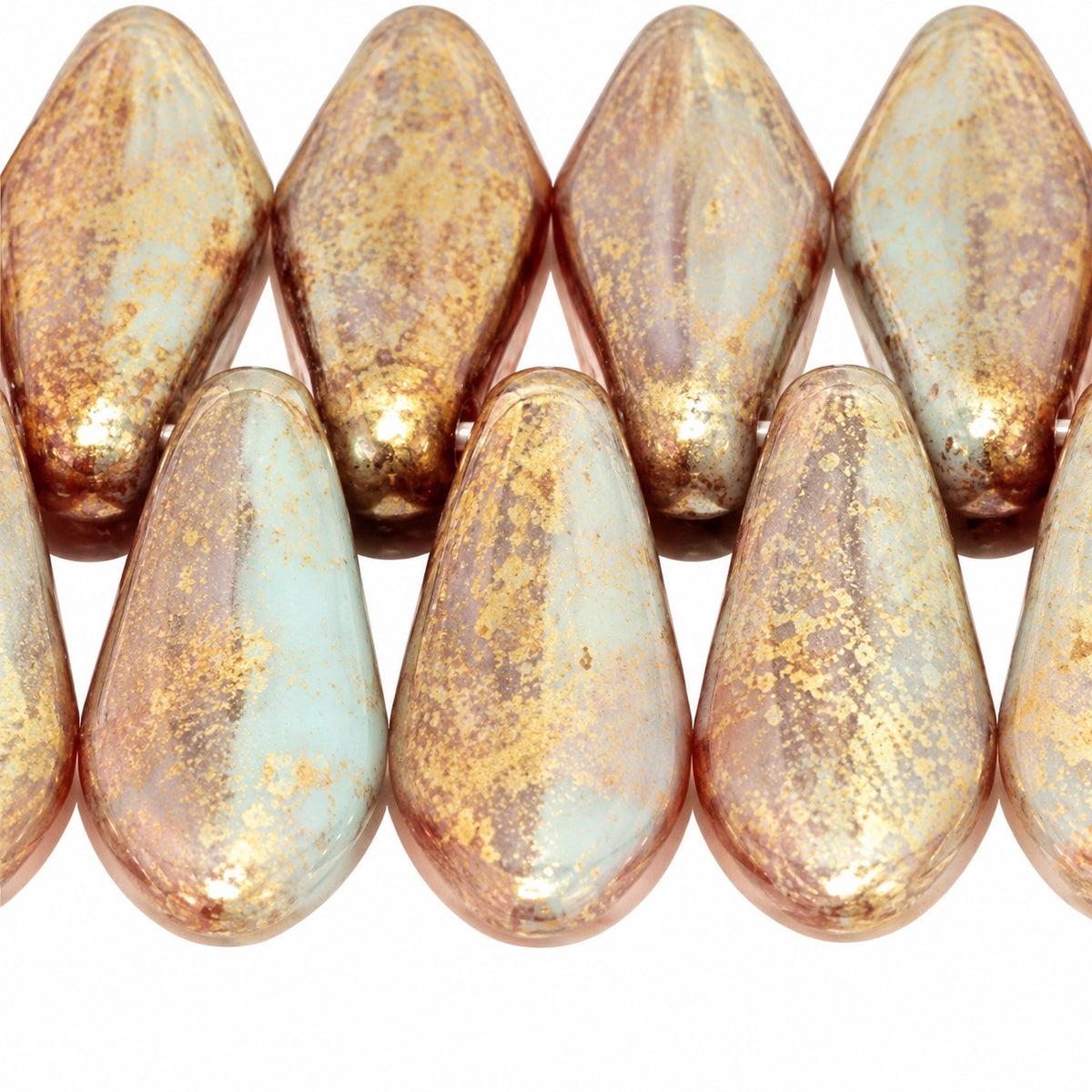 Dagger Beads, X2320 Terracotta Red (x2320-15495), Glass, Czech Republic