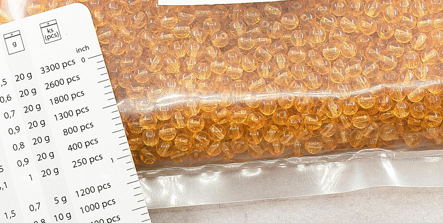 アウトレット 250g ラウンドプレスドドラックビーズ、4 x 4 mm、透明オレンジ(10060)、ガラス、チェコ共和国