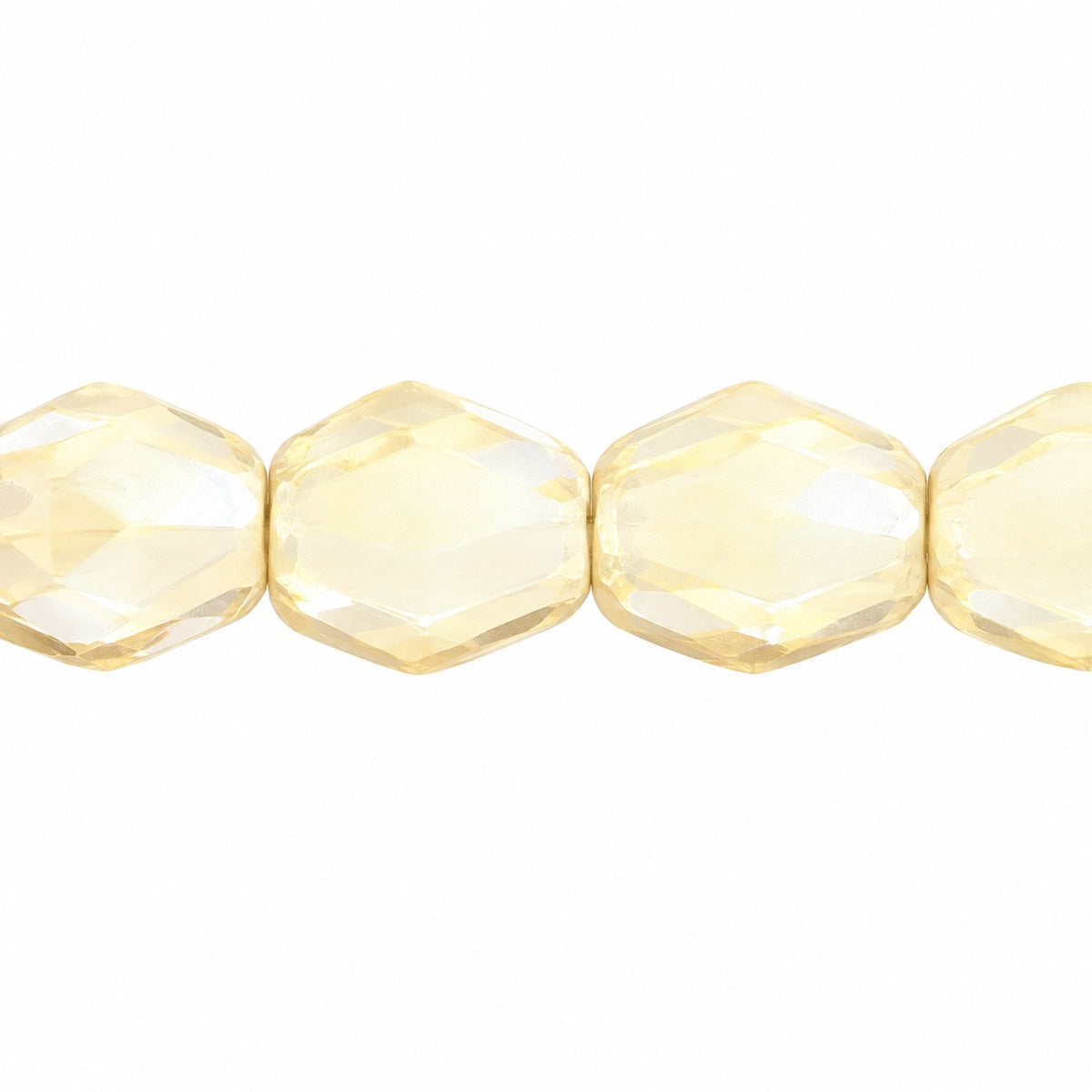 Faceted Fire Polished Beads Special Cut, Chalk White Luster Brown Full Coated (03000-14413), Glass, Czech Republic