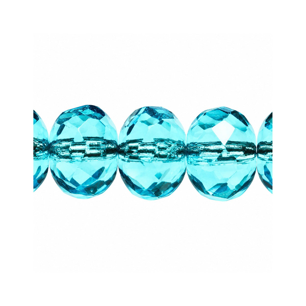 Special Cut Faceted Fire Polished Beads, Transparent Aqua (60010), Glass, Czech Republic