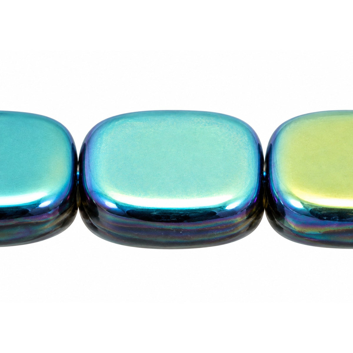 Shaped Pressed Beads, Black Ab (23980-28701), Glass, Czech Republic