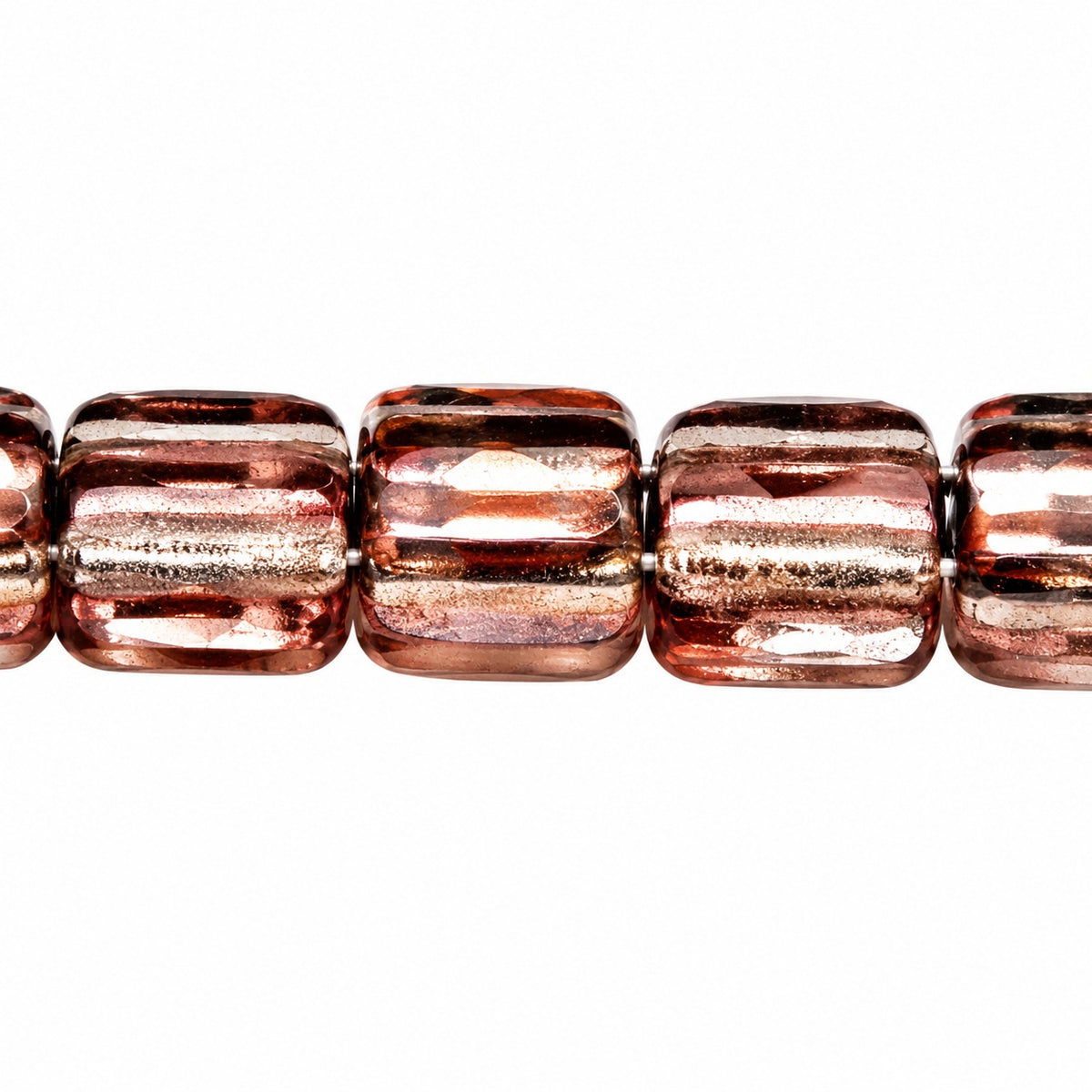 2-Hole Square Beads, Transparent Light Amethyst 27109A (20000-27109A), Glass, Czech Republic