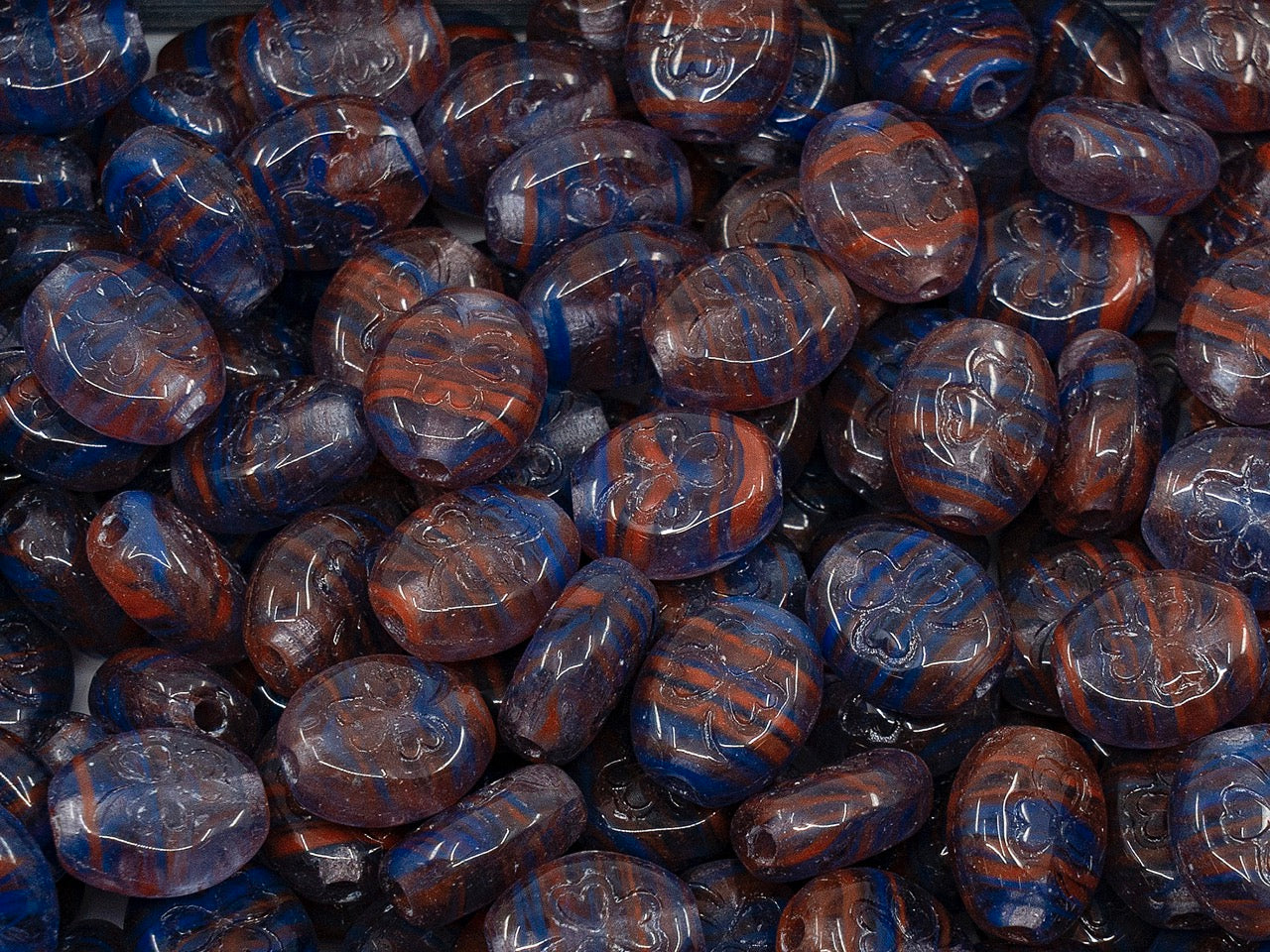 OUTLET Shamrock Oval Beads, 10x8 mm, Glass, Czech Republic