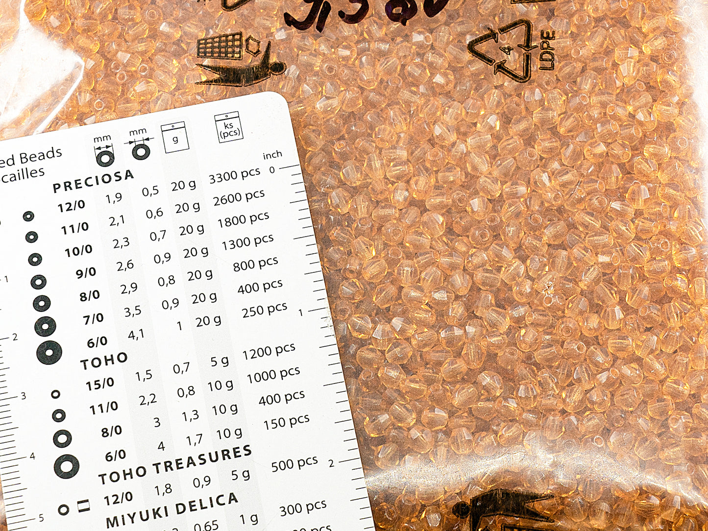 アウトレット 250g バイコーン ファセット ファイアポリッシュ ビーズ バイコーン、4 x 4 mm、透明オレンジ (10040)、ガラス、チェコ共和国