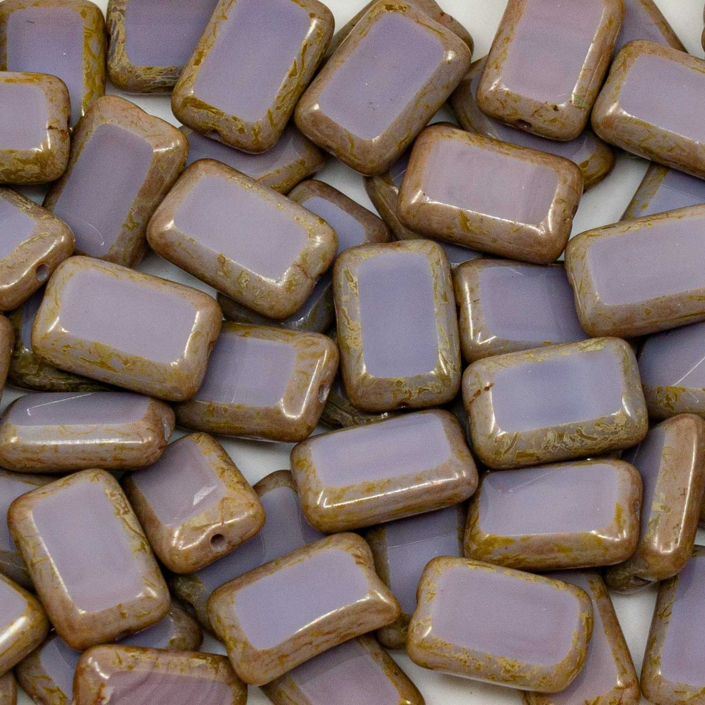 OUTLET 250g Table Cut Rectangle Beads, 12 x 8 mm, Opaque Purple Travertin (00030-81800), Glass, Czech Republic