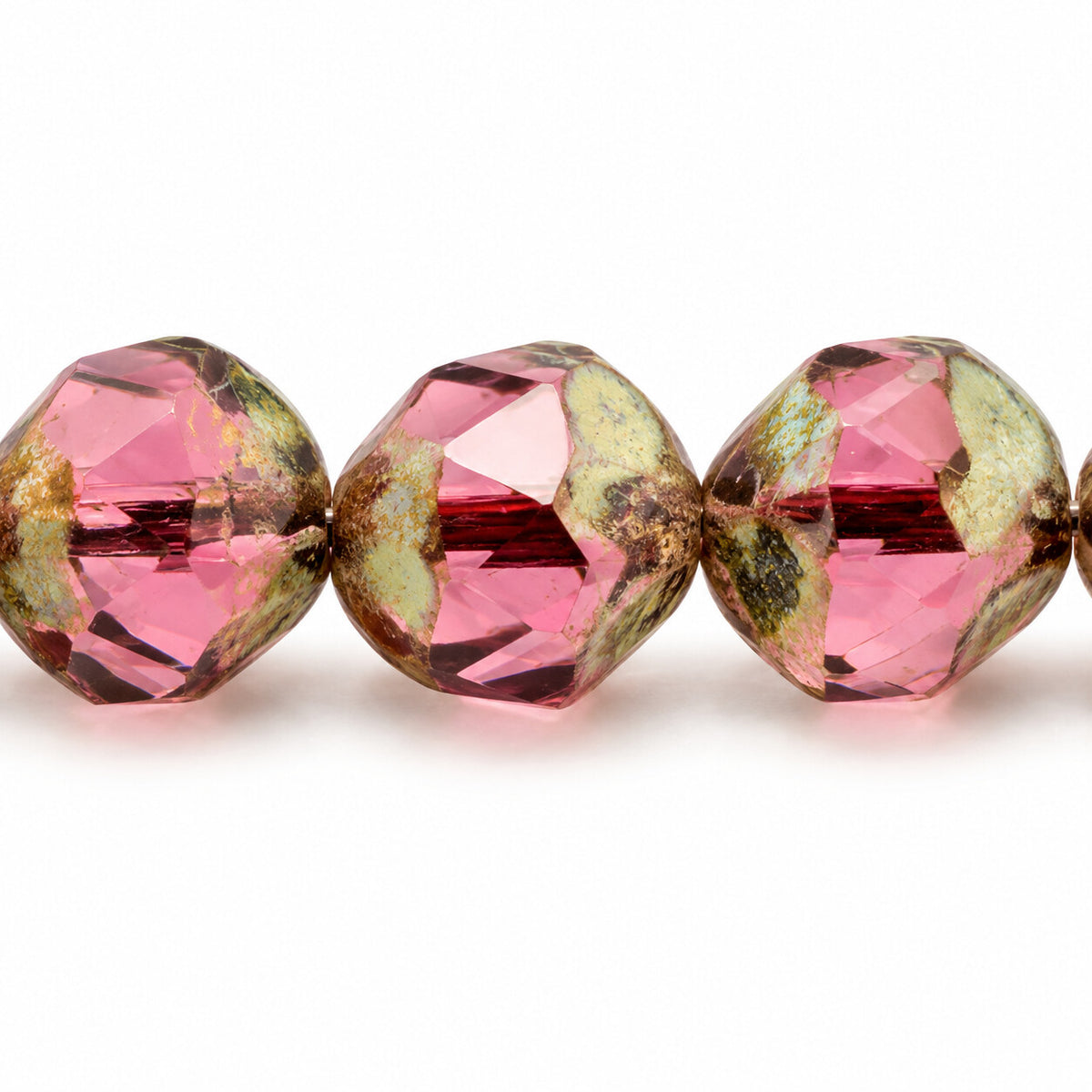 Special Cut Faceted Fire Polished Beads. Smashed, Transparent Light Amethyst Stain Strong (20040-86805), Glass, Czech Republic