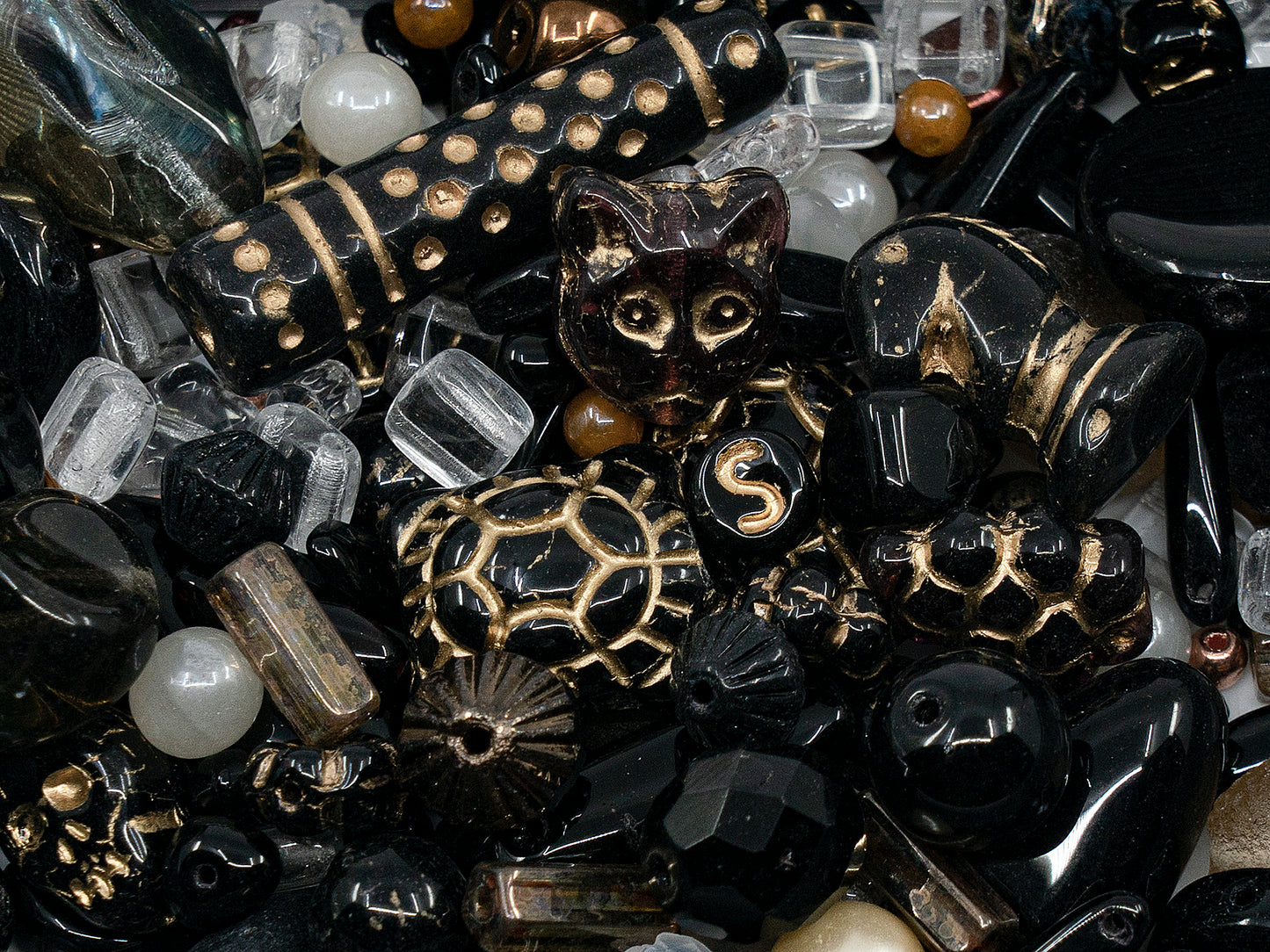 OUTLET 独特的捷克波西米亚玻璃压制珠组合,毫米,玻璃,捷克共和国