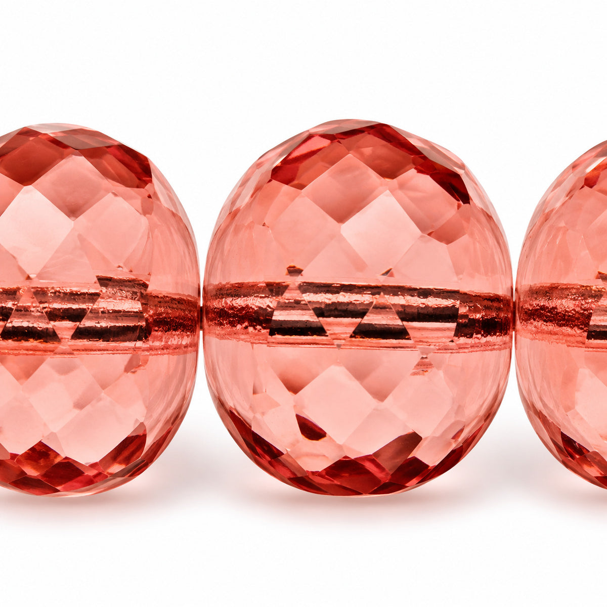 Special Cut Faceted Fire Polished Beads, Transparent Pink (70100), Glass, Czech Republic