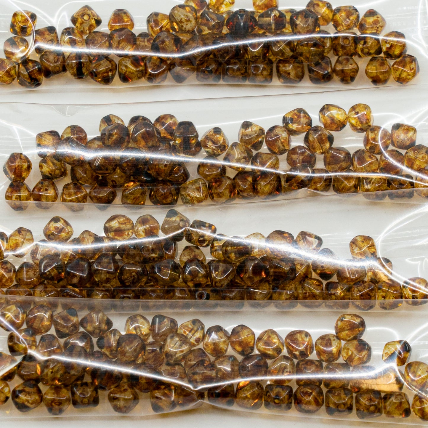 OUTLET 10 grams Bicone Beads, 6 x 6 mm, Crystal Travertin (00030-86800), Glass, Czech Republic