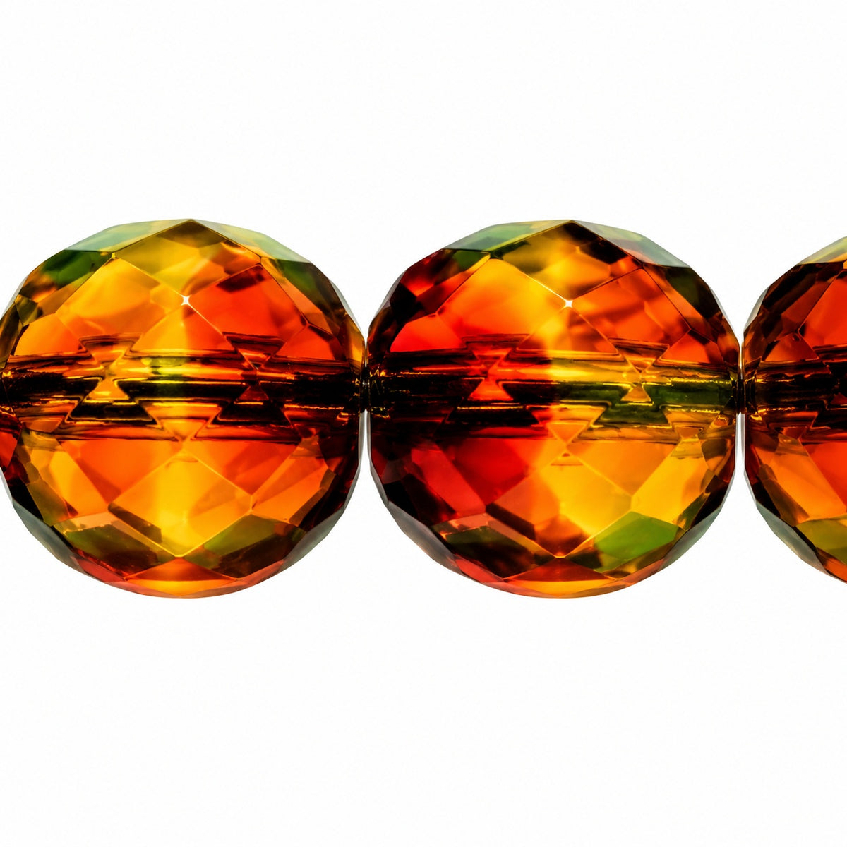 Faceted Round Fire Polished Beads, T0630 (t0630), Glass, Czech Republic