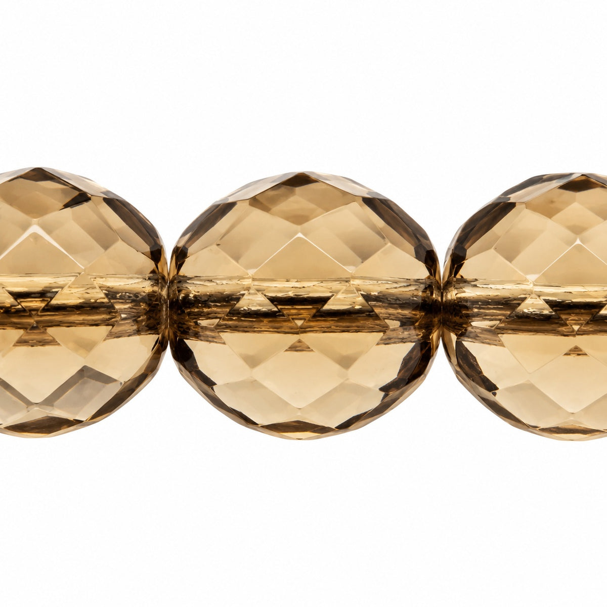 Faceted Round Fire Polished Beads, Transparent Gray (40030), Glass, Czech Republic