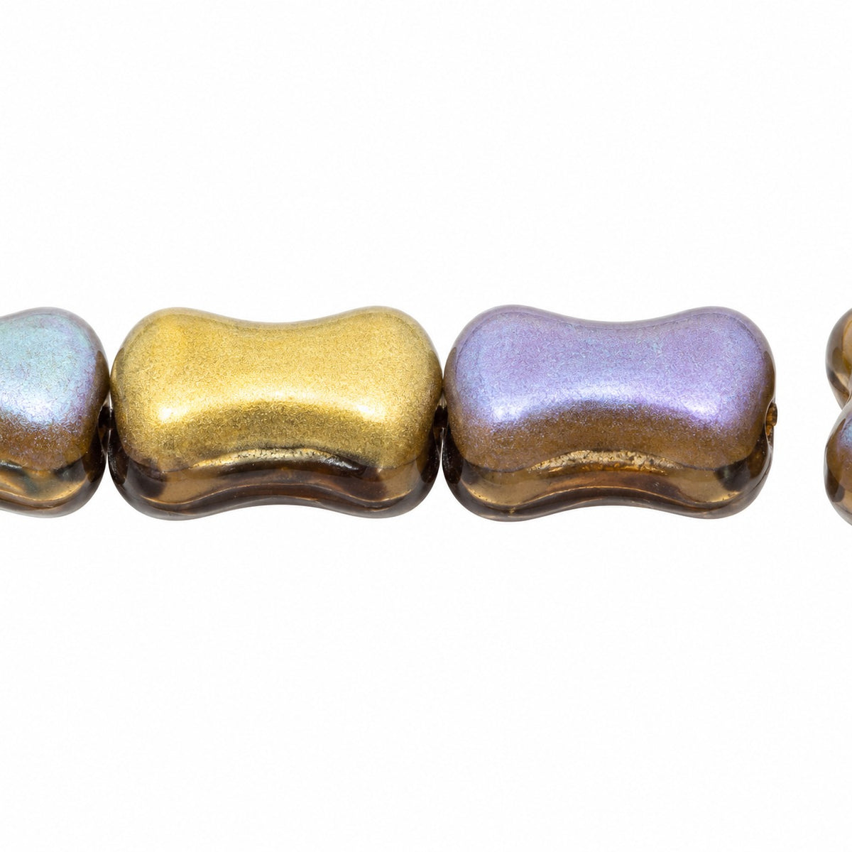 Shaped Pressed Beads, Black 98857 (23980-98857), Glass, Czech Republic