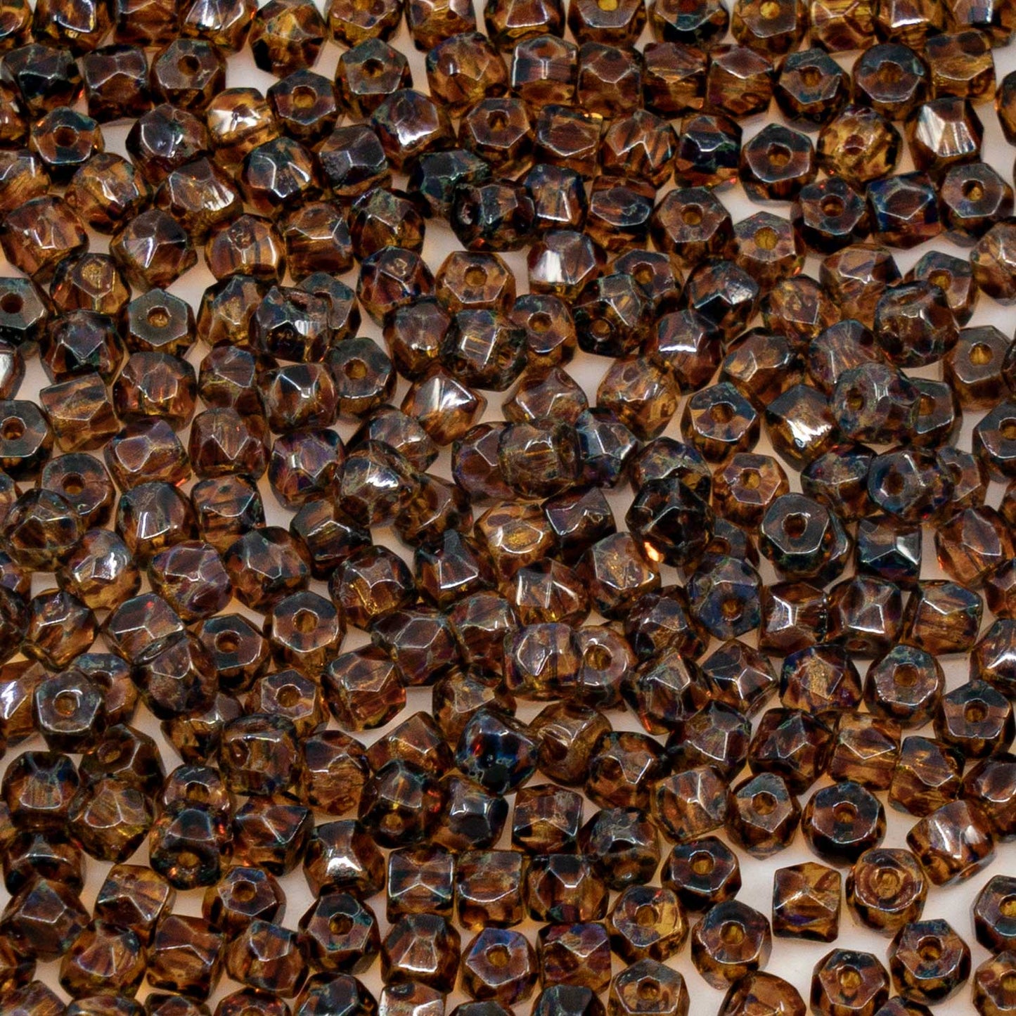 アウトレット 250g ファセットロンデル ファイアポリッシュビーズ 3 x 4 mm クリスタルステインストロング (00030-81800) ガラス チェコ共和国