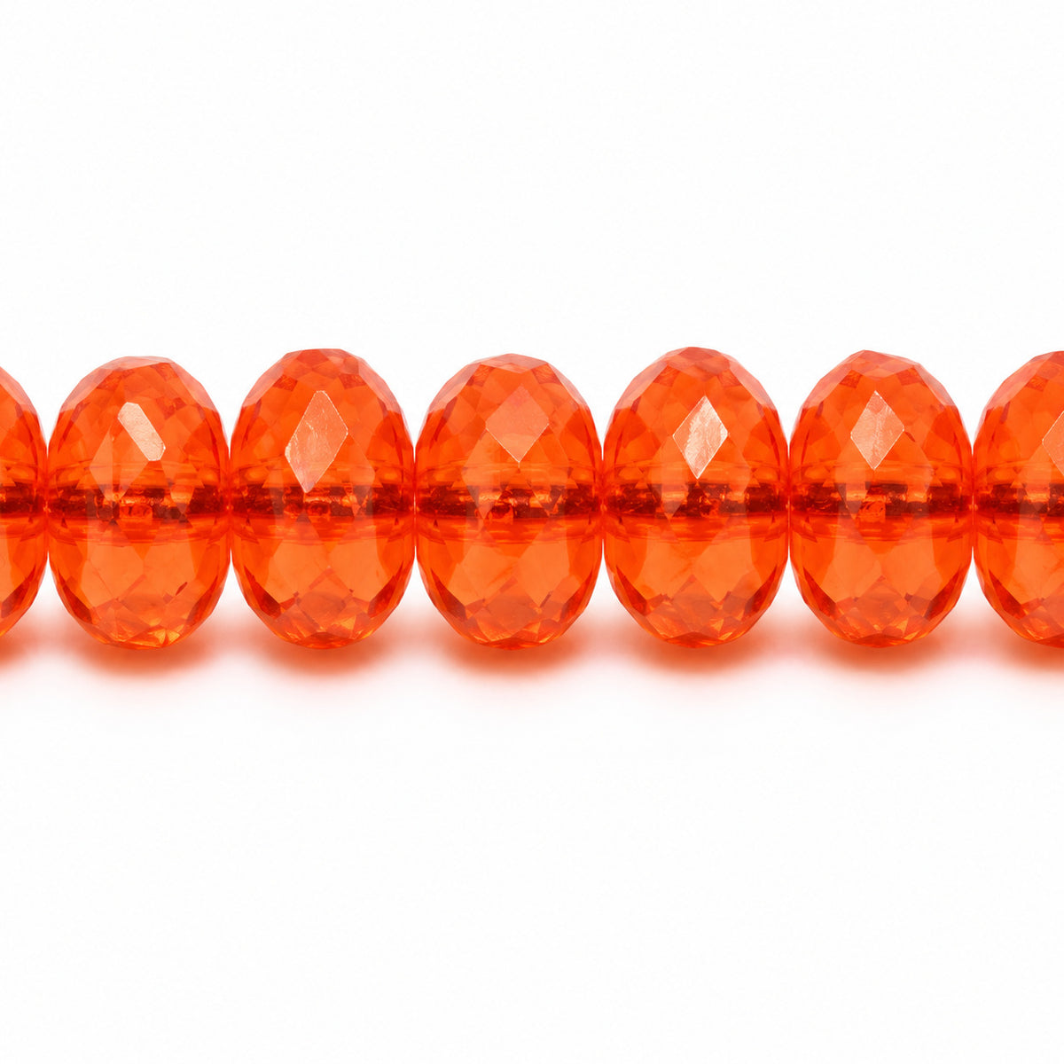 Special Cut Faceted Fire Polished Beads, Transparent Orange (90040), Glass, Czech Republic