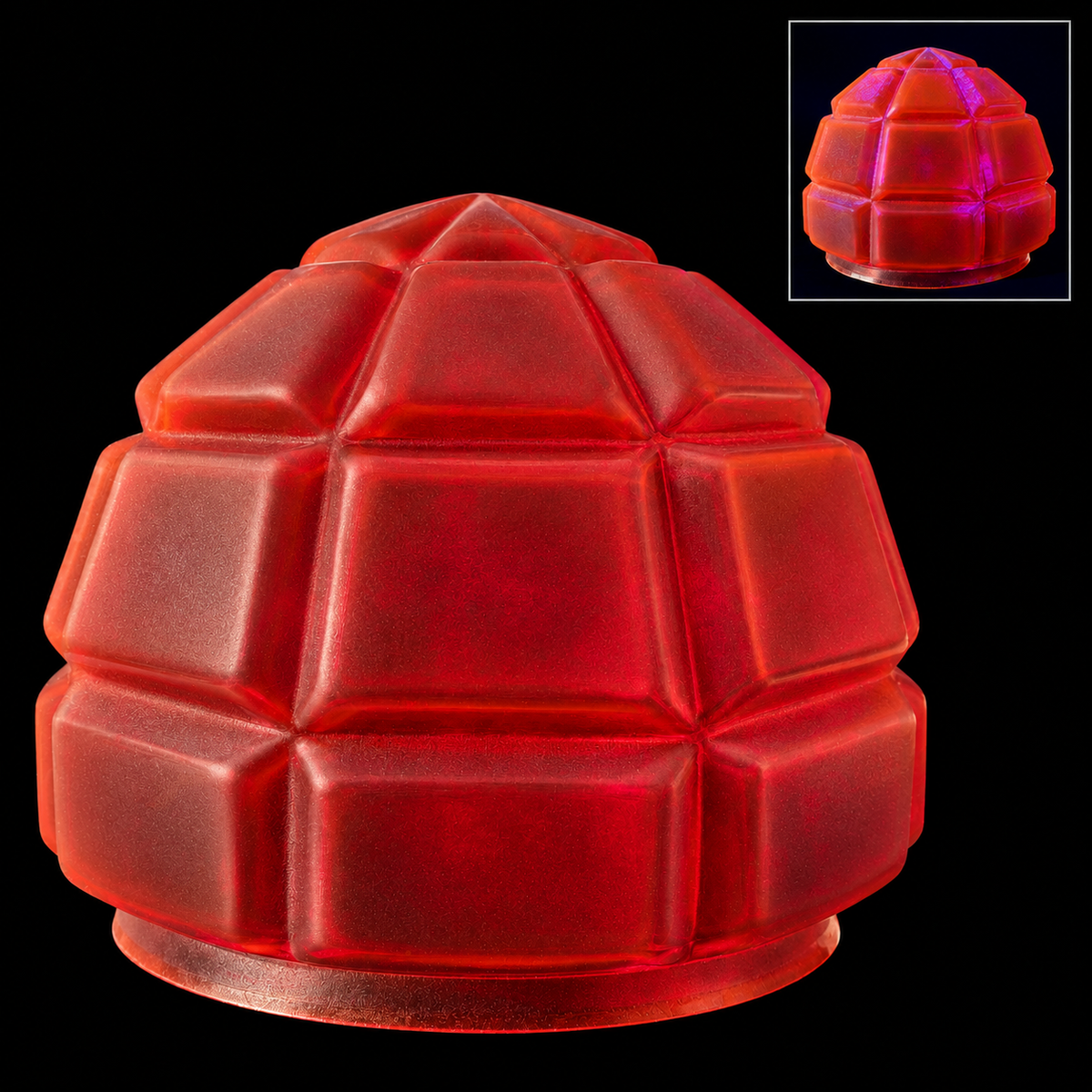Cadmium Red Glass lamp shade - Art Deco, 140 × 168 - 149 mm, OUTLET