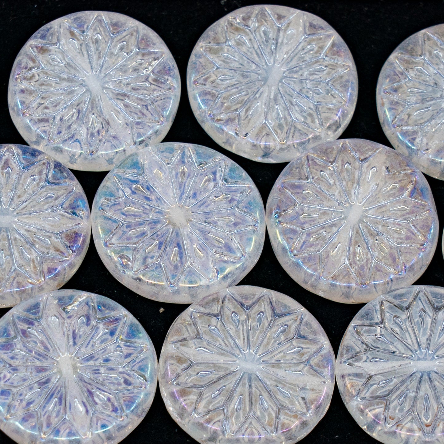 OUTLET 10 grams Origami Flower Beads, 18 x 18 mm, Crystal Rainbow Iris (00030-21405), Glass, Czech Republic