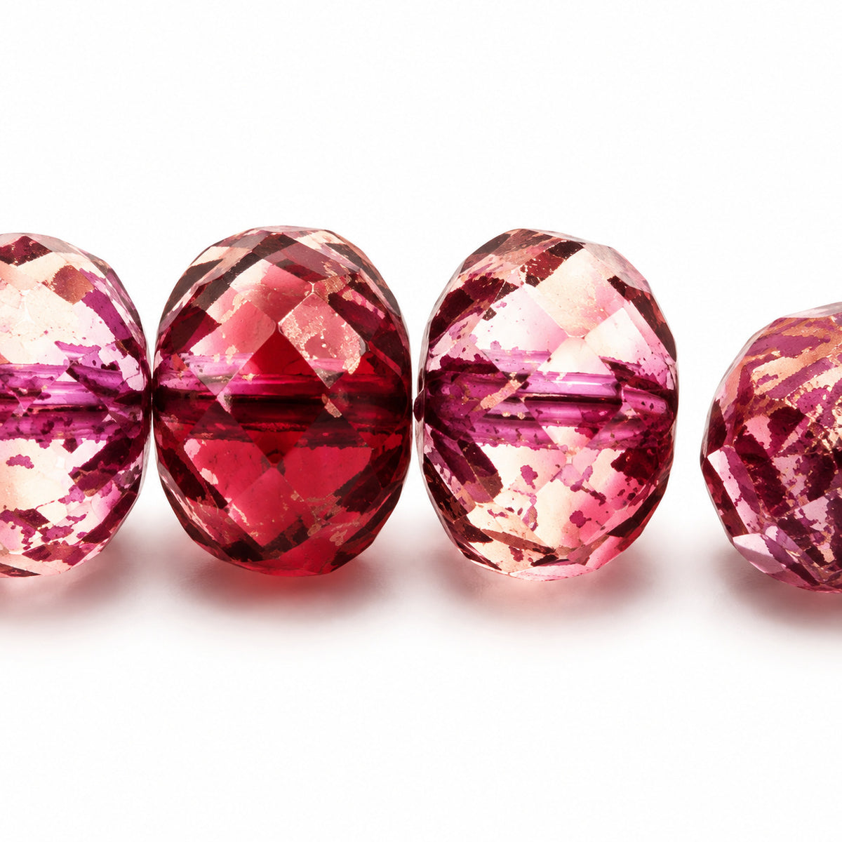 Special Cut Faceted Fire Polished Beads, T0250 Bronze Pink Lined (t0250-14415-54321), Glass, Czech Republic
