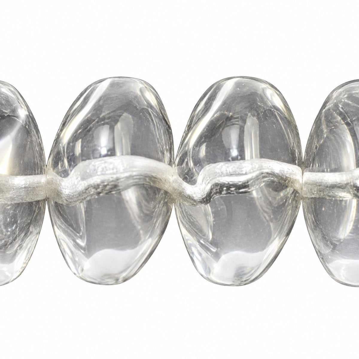 Pressed Rondelle Beads, Crystal (00030), Glass, Czech Republic