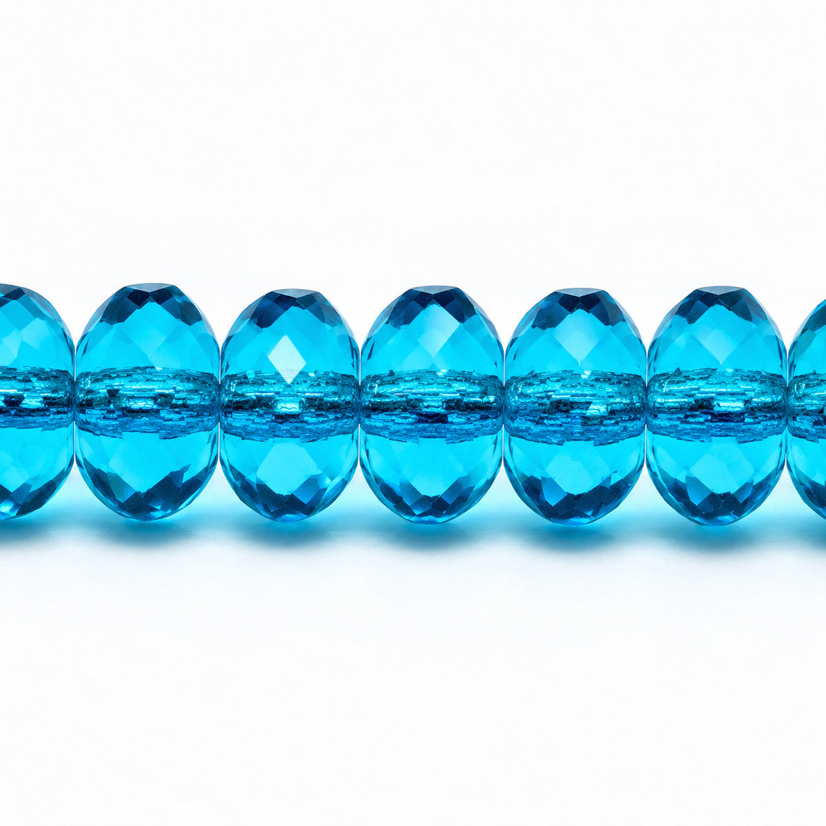 Special Cut Faceted Fire Polished Beads, Transparent Aqua (60040), Glass, Czech Republic