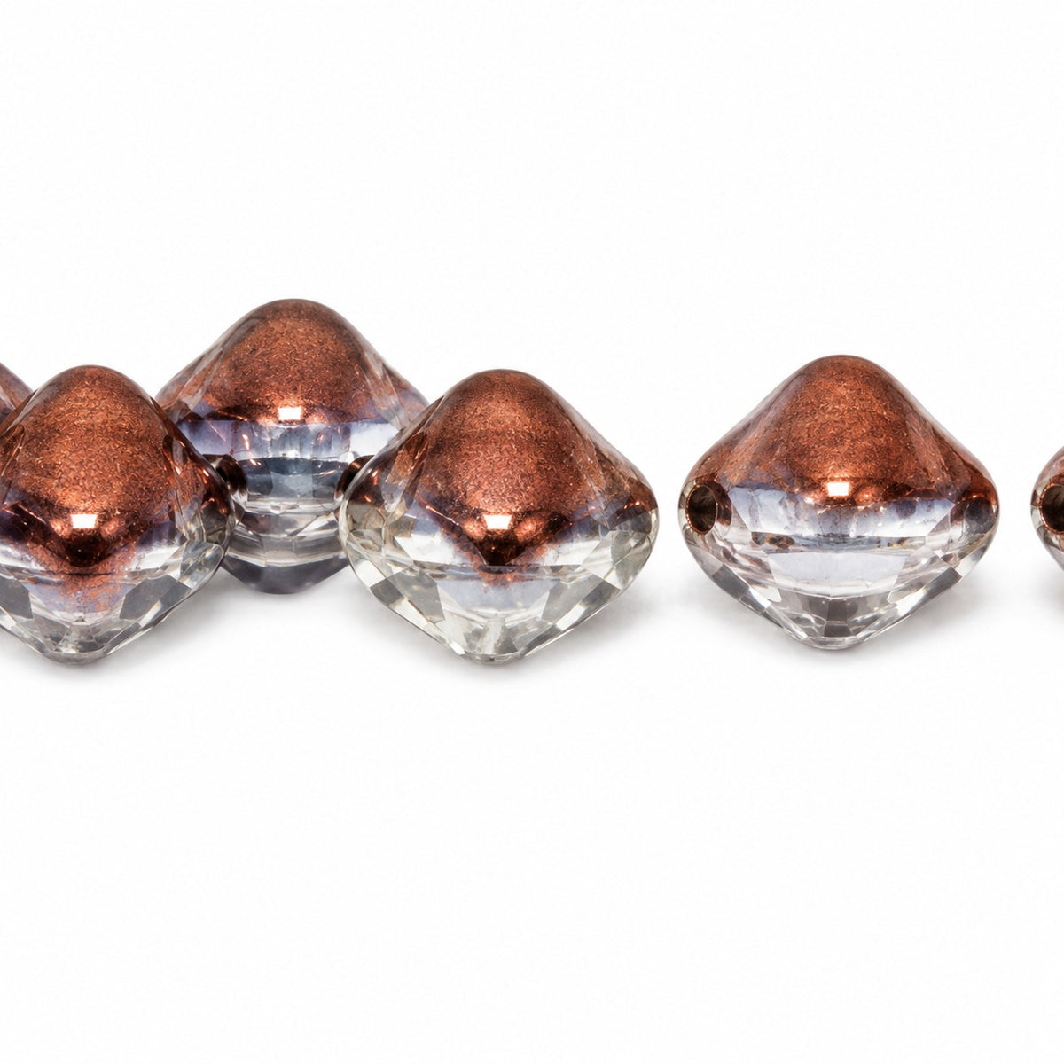 Silky 2-Hole Square Beads, Crystal Luster Bronz Half Coated (00030-14215), Glass, Czech Republic