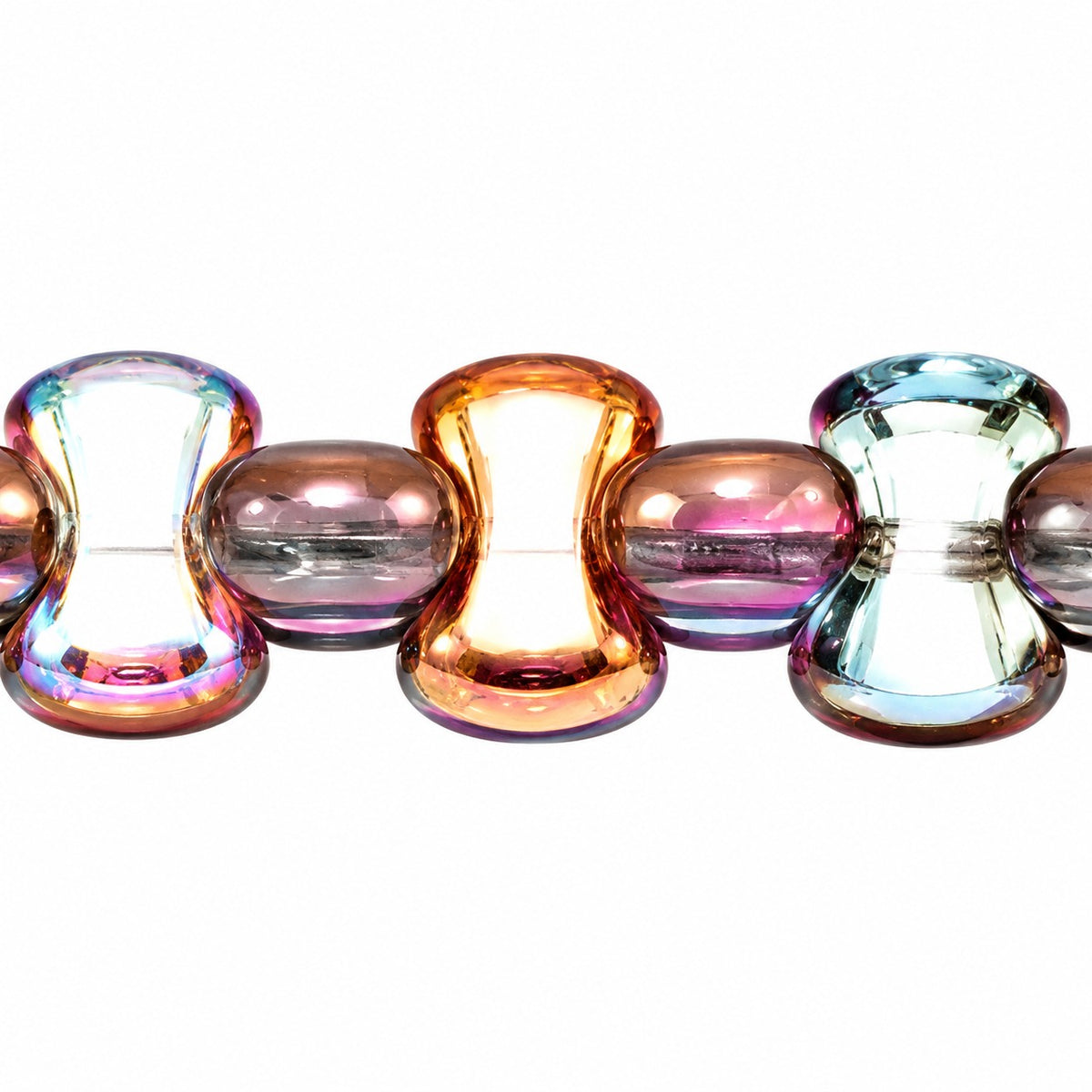Shaped Pressed Beads, Crystal 98533 (00030-98533), Glass, Czech Republic