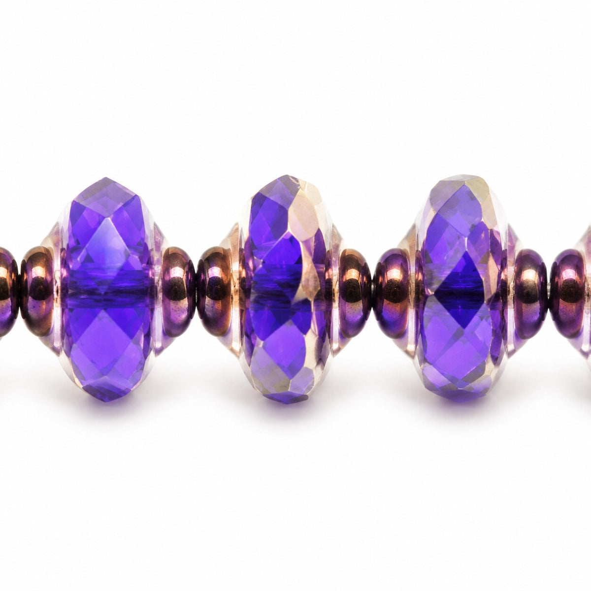 Faceted Special Cut Beads Ufo, Transparent Blue Bronze (30090-14415), Glass, Czech Republic