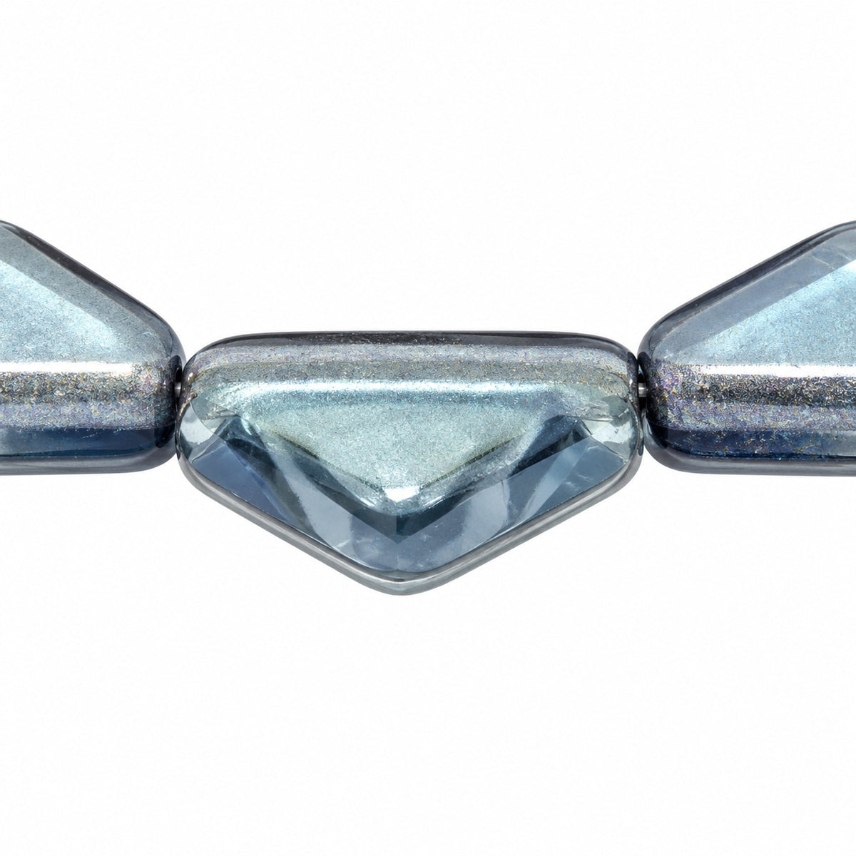 Triangle Pressed Beads, Crystal Luster Blue Full Coated (00030-14464), Glass, Czech Republic