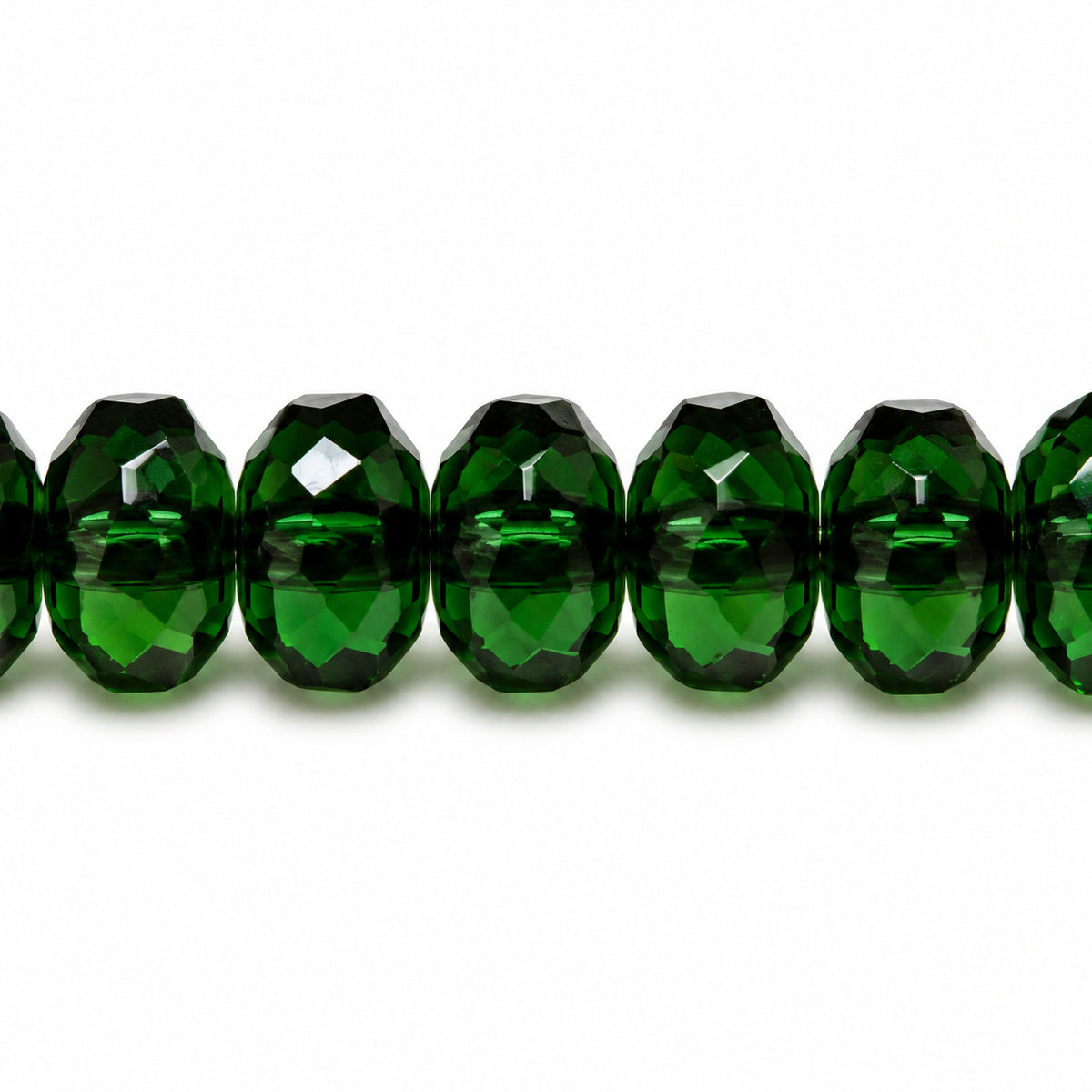Special Cut Faceted Fire Polished Beads, Transparent Green Emerald (50150), Glass, Czech Republic
